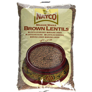 Lentejas Marrones | Brown Lentils | Masoor Whole 2kg Natco