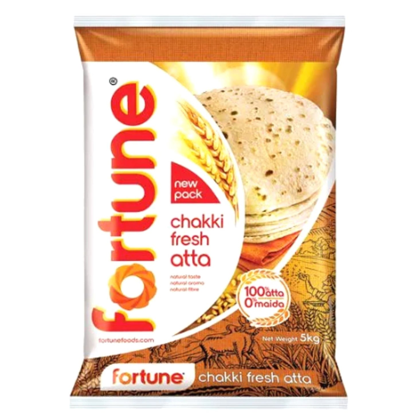 Harina de Trigo para Chapati | Wheat Flour for Chapati 5kg Fortune Chakki Atta