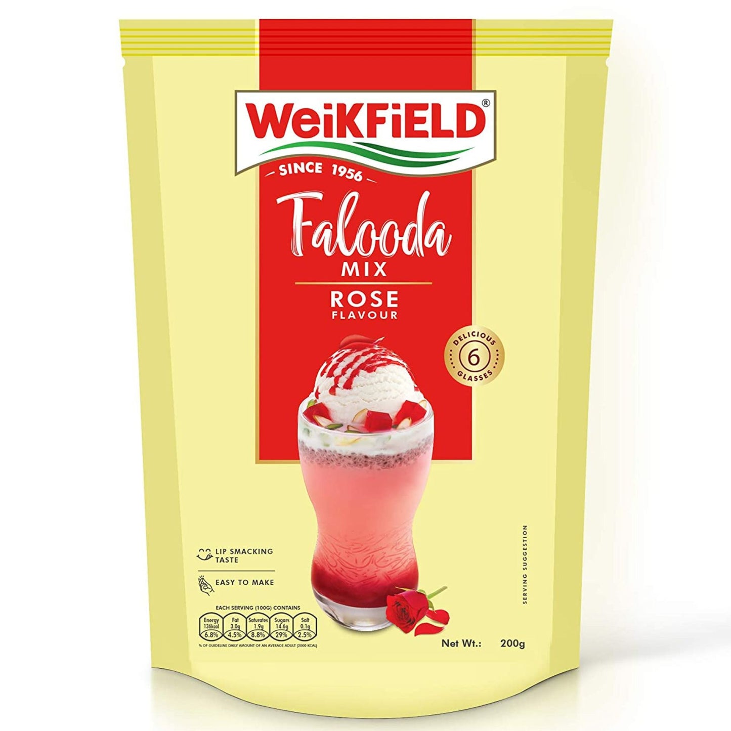 Mezcla de postre para Falooda | Falooda mix Rose flavour 200g Weikfield