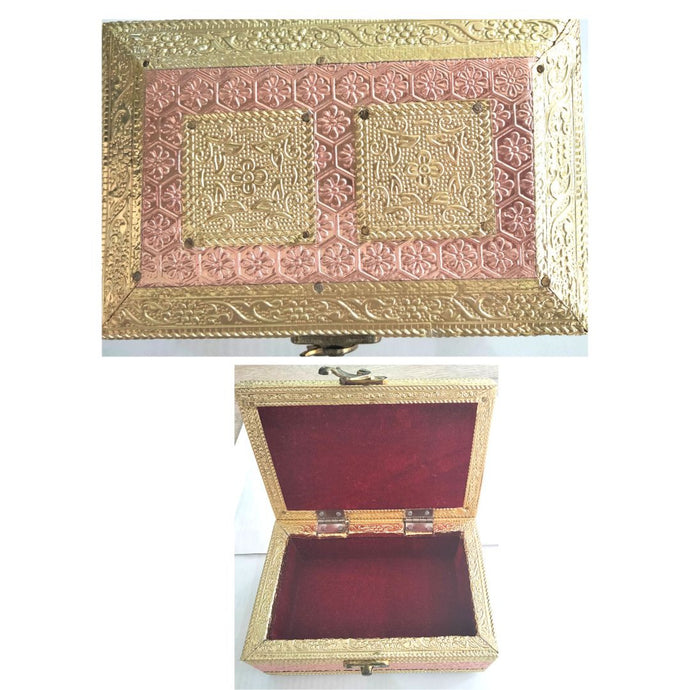 Vintage Lock Treasure Square Joyero Caja de almacenamiento Organizador de caja | Vintage Lock Treasure Square Jewellery Storage Box Case Organizer