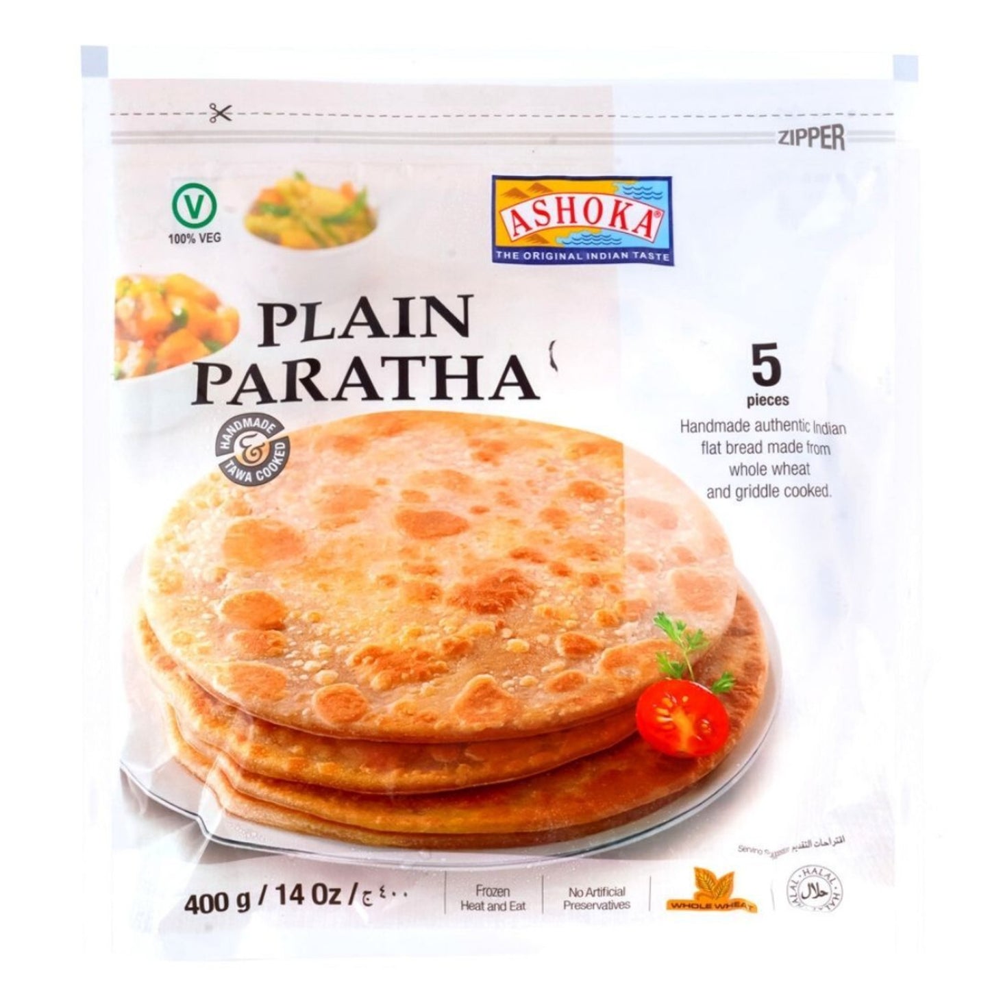 Homestyle Bread | Plain Paratha (Regular) 400g/5 pcs. Ashoka