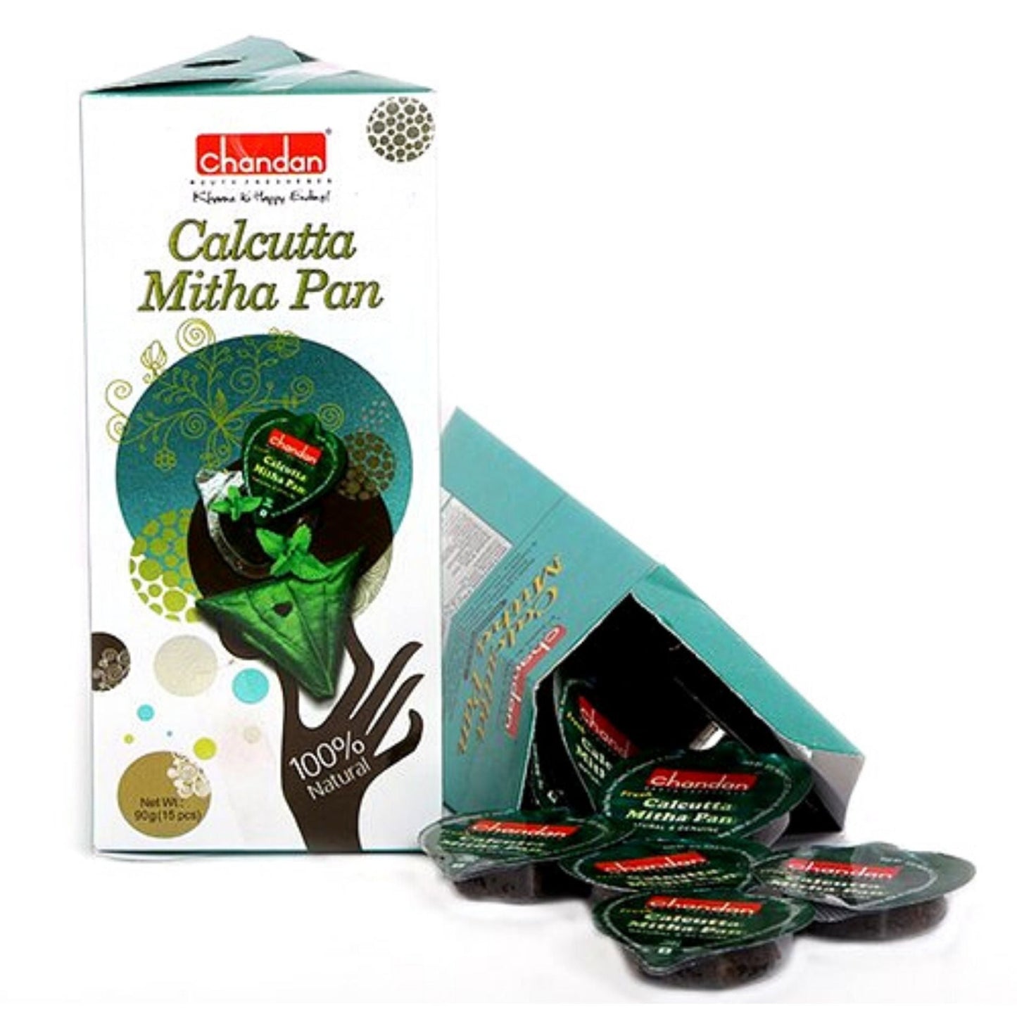 Refreshing Digestive Chew | Mouth Freshener | Calcutta Mitha Pan 15 pcs/90g Chandan