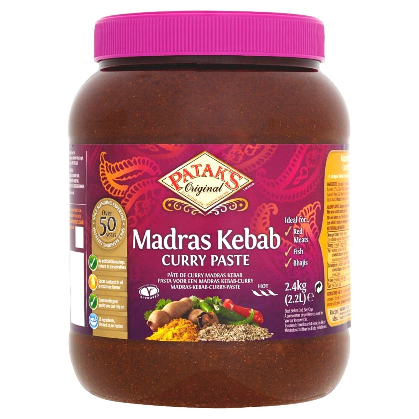 Pasta de curry Madras Kebab | Madras Kebab Curry Paste 2.4kg Patak´s