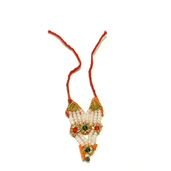 Collar | Golden pearl decorated Mala for small Idol Murti (9cm)