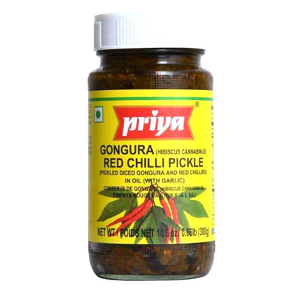 Gongura red chilli pickle (pickle) | Gongura red chili pickle 300g Priya