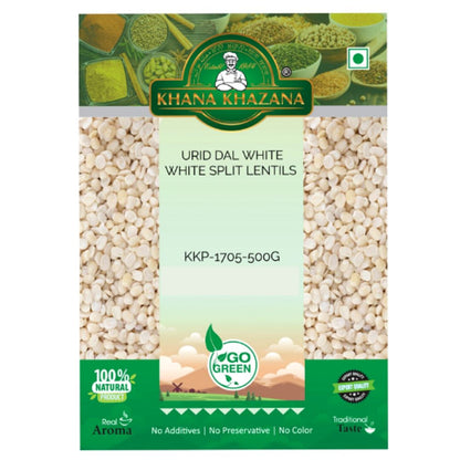 Split and Peeled White Beans (Vigna mungo) | Urid dal White 500g Khana Khazana