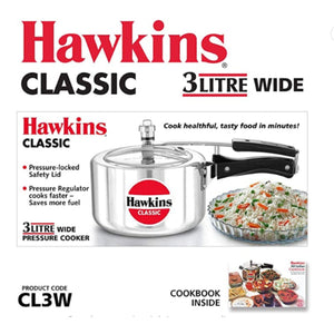 Olla de presion | Pressure Cooker (Classic) Aluminium Hawkins (Sin induccion) 3Ltr. CL3W