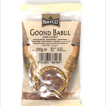 Goma arabiga | Indian Gum Tragacanth | Goond Babul (gum arabica) 100g Natco