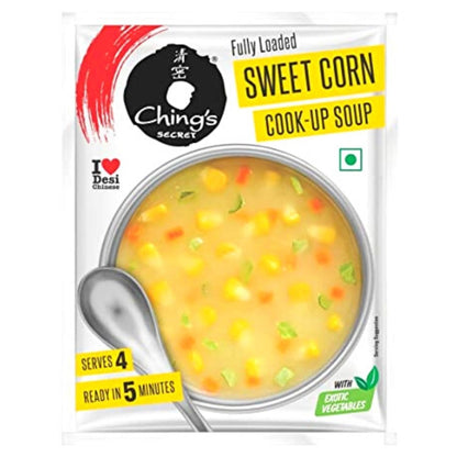 Sweet Corn Soup with Real Vegetables | Sweet Corn Instant Soup 55g Chings (BB - 16/01/25)