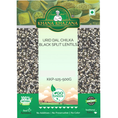 Frijol negro Partido | Split Urid dal 500g  (Granel /Loose) Khana Khazana