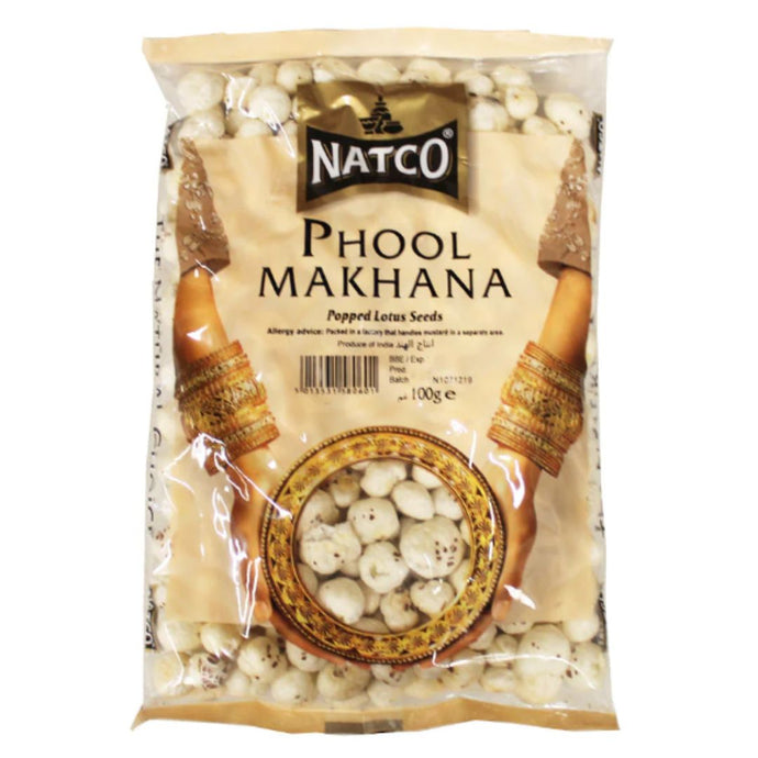 Semillas de Loto infladas | Popped Lotus Seeds | Phool Makhana 100g Natco