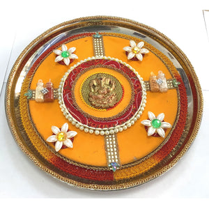 Plato decorativo para Pooja | Decorated Thali For Pooja (Big)
