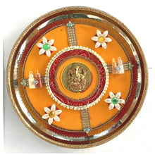 Cargar imagen en el visor de la galería, Plato decorativo para Pooja | Decorated Thali For Pooja (Big)