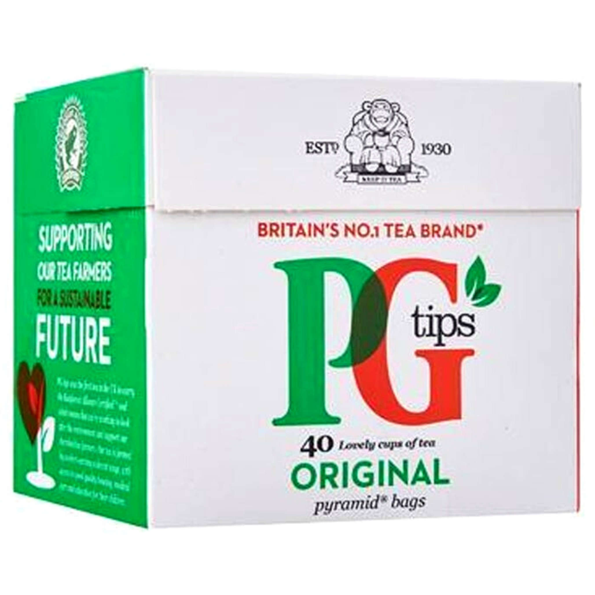 PG Tips - Bolsas de té con forma de pirámide (40 unidades), color negro