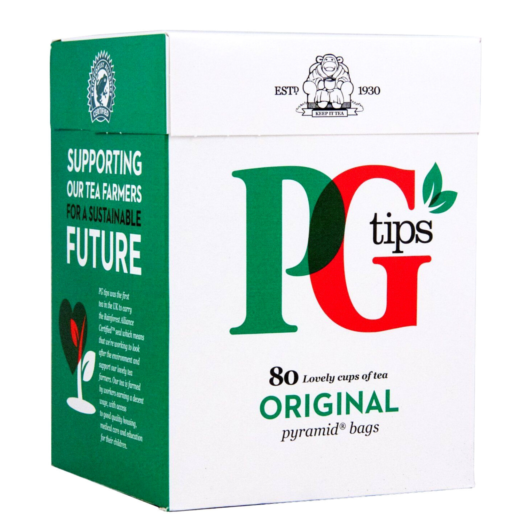 PG Tips Té negro premium, bolsas piramidales, 80 unidades : Comida Gourmet  y Alimentos 