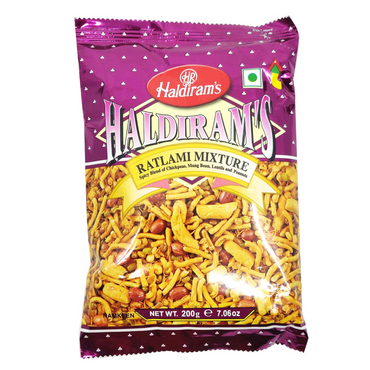 Aperitivos de Mezcla de lentejas y Frutos Seco | Ratlami Mixture 200g Haldiram