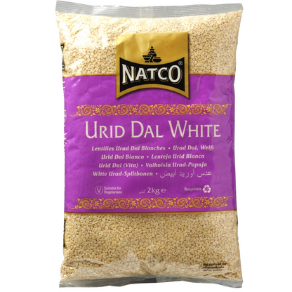 Split and Peeled White Bean (Vigna mungo) | Urid dal White 2kg Natco