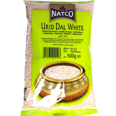 Frijol blanco Partido y Pelado (Vigna mungo) | Urid dal White 500g Natco