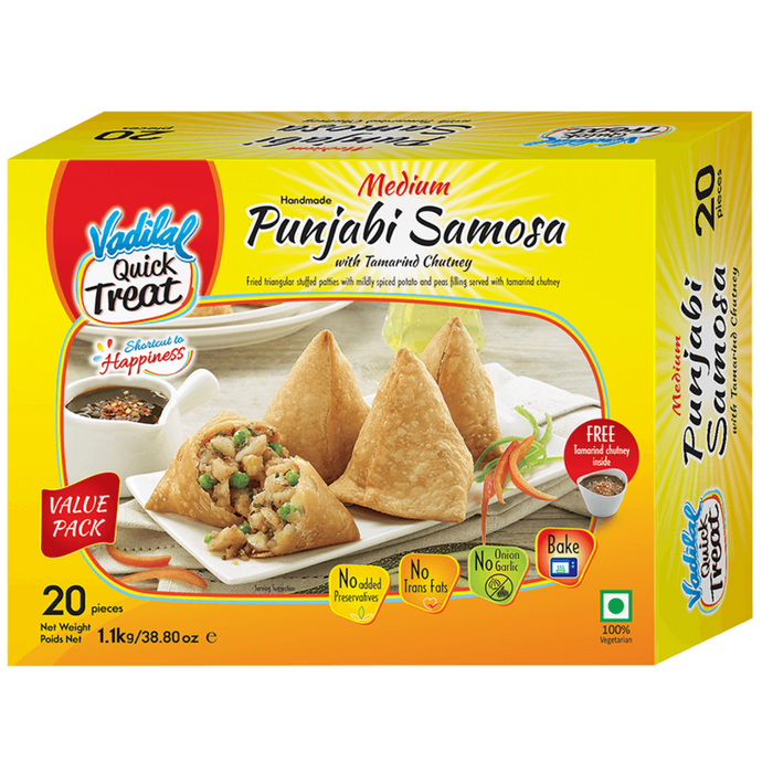 Samosas de Punjabi con patata y guisantes | Punjabi Samosa (Medium) 1.1kg/20pcs. Vadilal