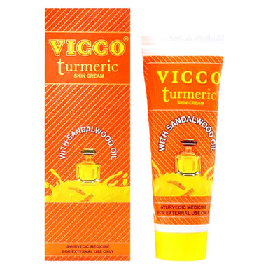 Crema para La piel de Cúrcuma con Aceite de Sándalo | Vicco Turmeric Skin Cream with Sandalwood Oil 30g