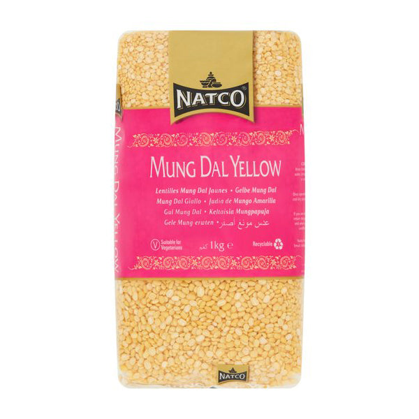Split and peeled Mung beans (Vigna radiata) | Mung dal Yellow 1kg Natco